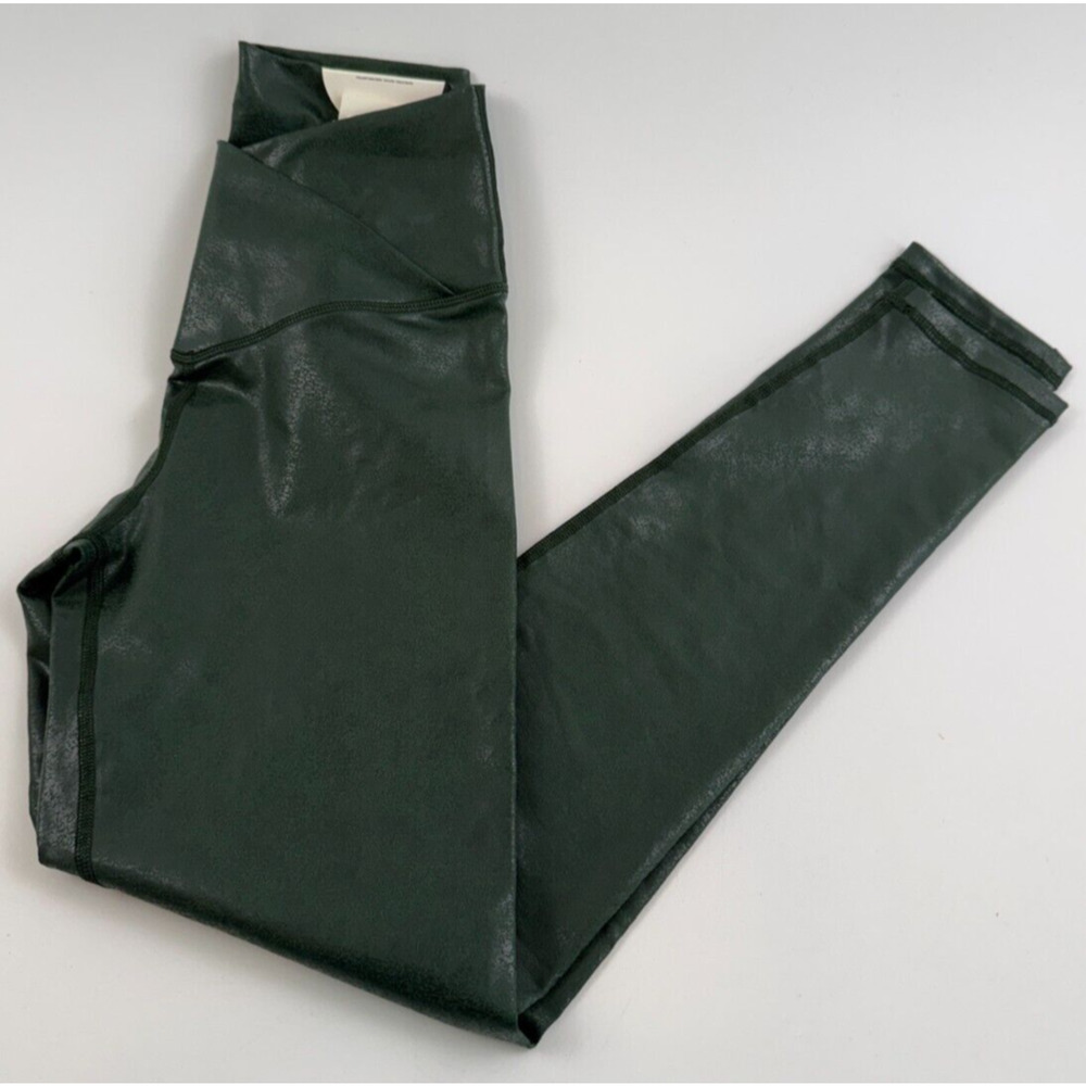 Offline By Aerie Women High Rise Faux Leather Leggings Green Size M NWT